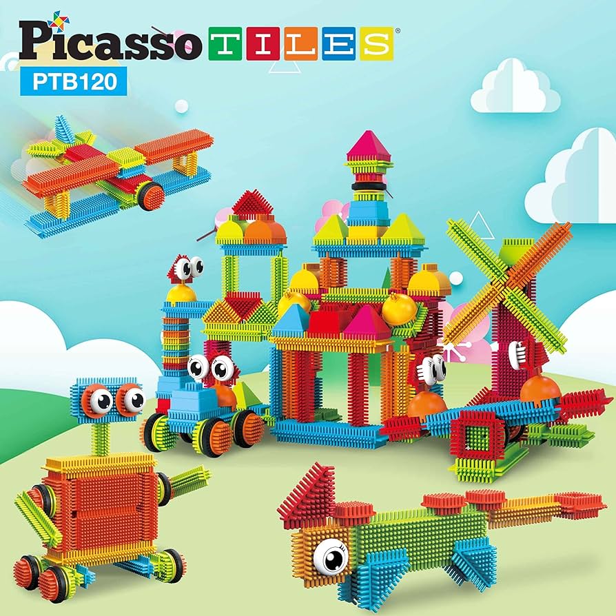 Picasso Tile Bristle Blocks 120 piece set – learning tree toys, books ...