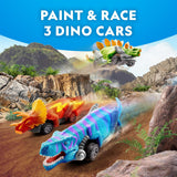 Paint Your Own Dino Race Cars