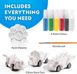 Paint Your Own Dino Race Cars
