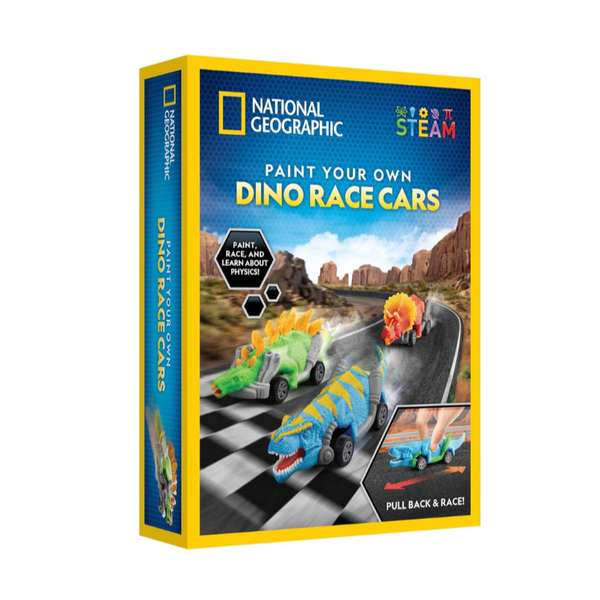 Paint Your Own Dino Race Cars