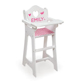Doll High Chair with Accessories and Free Personalization Kit