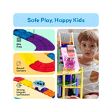 Picasso Tiles 100Pc Magnetic Race Track with LED Cars