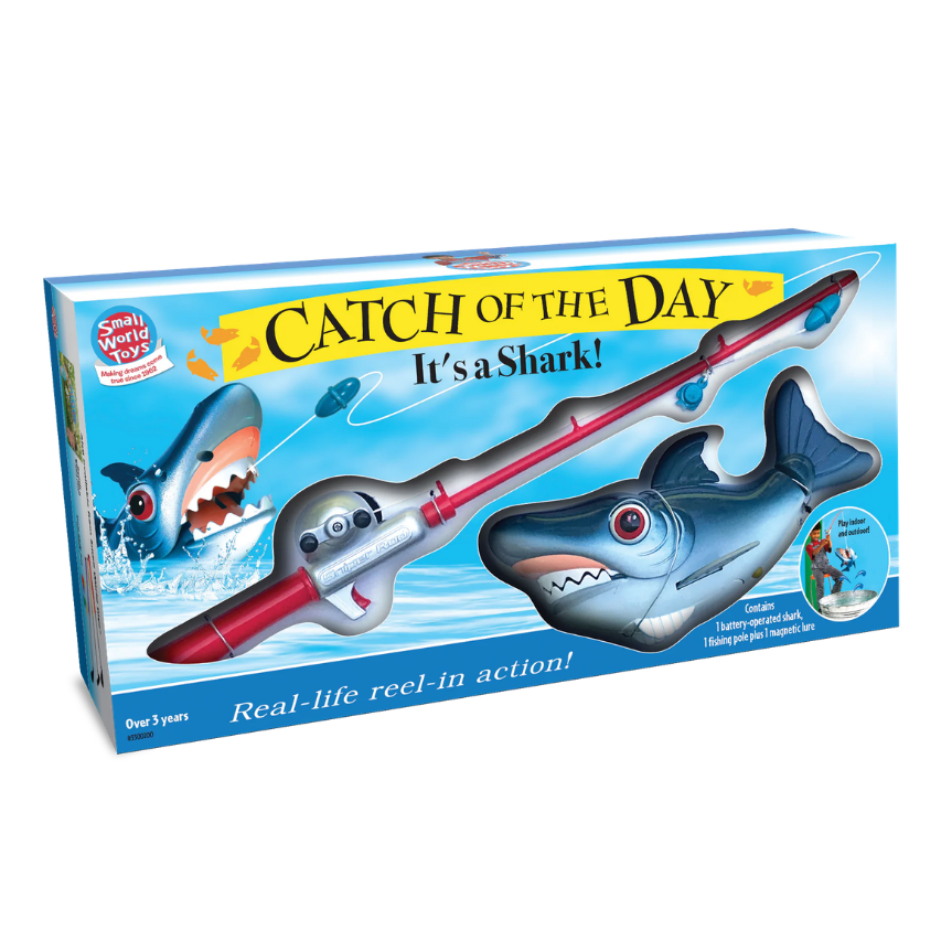 dreaming of catching fish with pole Catch of the Day Shark Fishing Game – learning tree toys, books and games