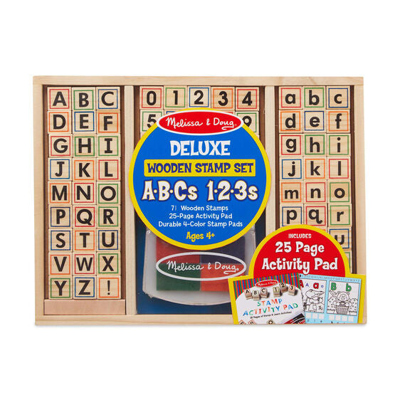 Deluxe Wooden Stamp Set ABCs 123s by Melissa & Doug