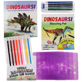 Learn & Draw Dinosaurs! Stencil & Color Kit