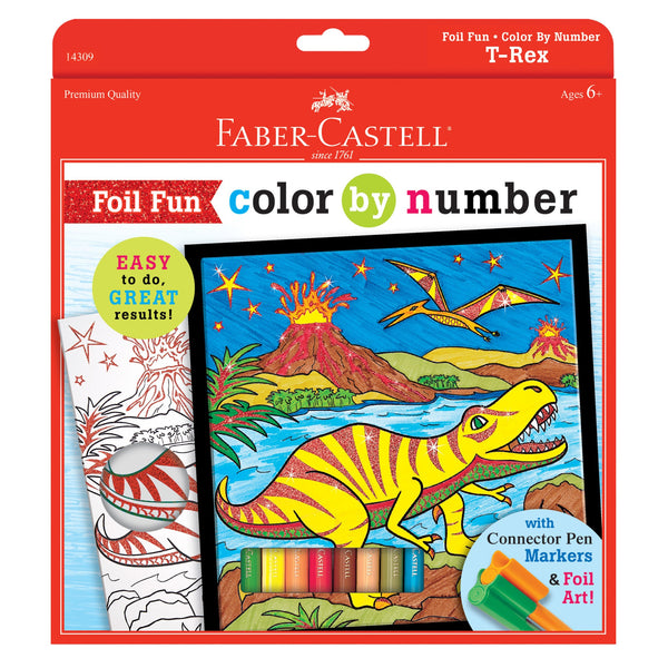 Faber-Castell Color By Number T-Rex Foil Fun